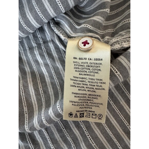 Maeve Oversized Button Down Boxy Ruffle Embroidered Top XS/S Beach Resort Chic - Picture 6 of 6